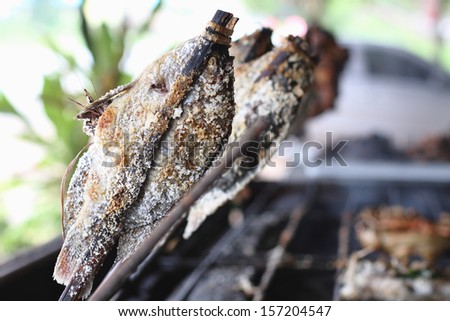 Fish were burned,Food of thailand