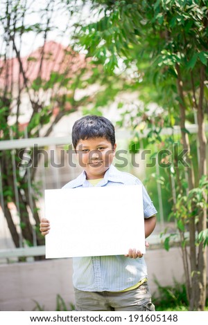 teen boys and girls, showing blank placard board to write it on your own text