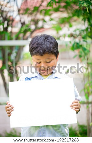 teen boys and girls, showing blank placard board to write it on your own text