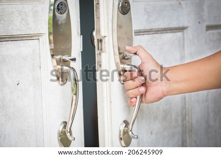 The person opens an interroom door