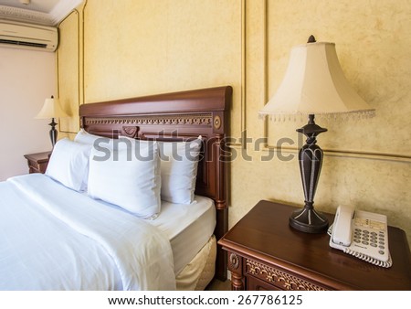 bedroom interior, luxurious bed
