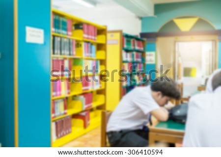 library blur background with student,Abstract