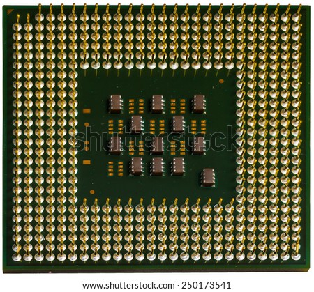 CPU closeup on white background