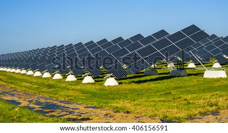 Solar panels placed on a countryside meadow of apulia