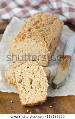 Homemade bread with bran and coriander seeds
