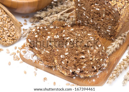 sliced Ã?Â¢??Ã?Â¢??whole wheat bread, wheat and flour, close-up