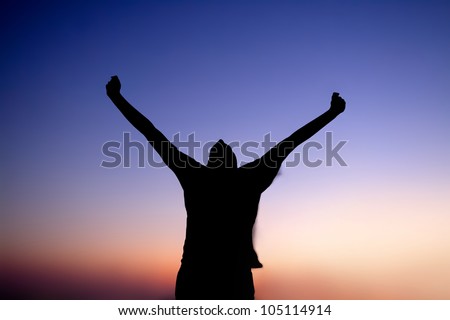 arms raised silhouette