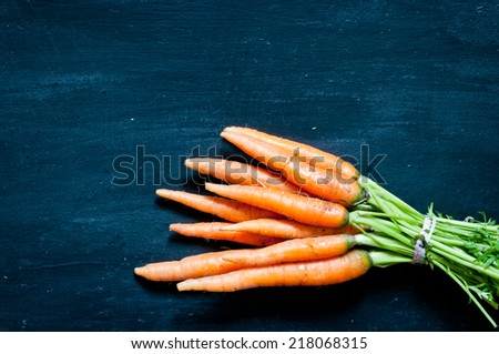 Bunch of carrot on a black