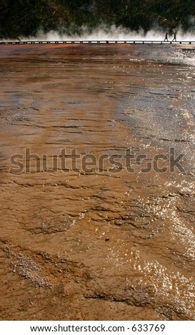Grand Prismatic Hot Spring Mud Flats with Boardwalk
