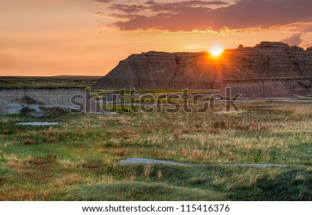 Castle Trail Sunrise - Badlands National Park in South Dakota