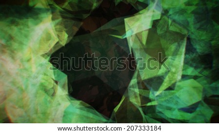 Fractal Polygon Faces Green