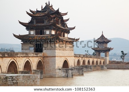 Chinese style bridge tower