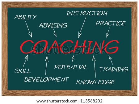 Concept of coaching consists of skill, ability, advising, practice, training, knowledge, potential, instruction and development