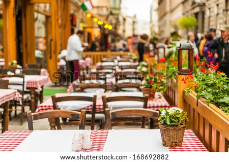 Street Restaurant In Budapest, Hungary