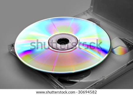2 compact disc or a dvd-disk in a plastic box