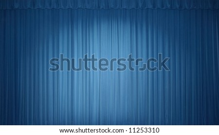 Blue stage curtain with lights