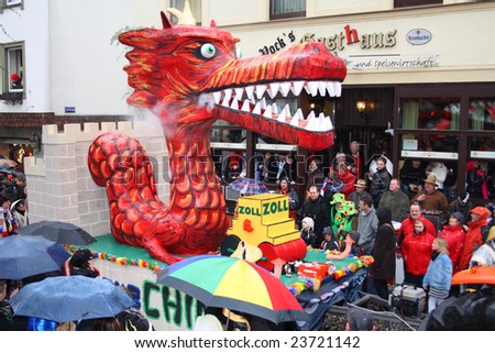 ATTENDORN, GERMANY - FEBRUARY 5, 2008: Carnival procession - many decorated floats were seen during the annual carnival for Shrove Tuesday held Feb. 5, 2008 in a town Attendorn near Cologne, Germany