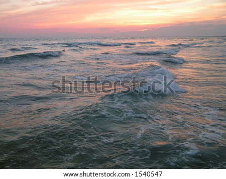 The sea. Evening on Black sea