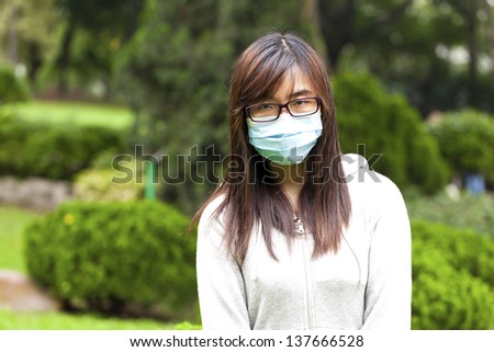 Woman wearing medical face mask