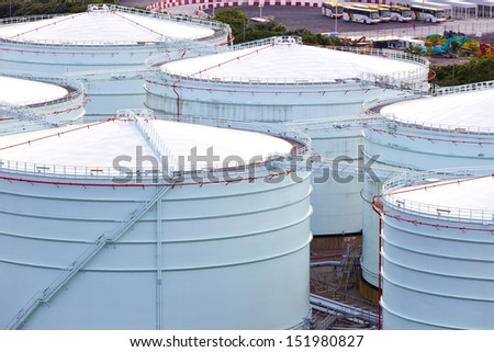 Gas storage tank in industrial plant