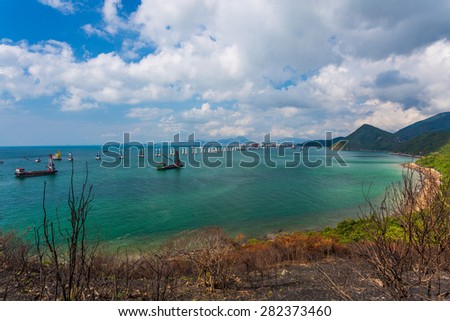 Coastal landscape of rural area in Hong Kong