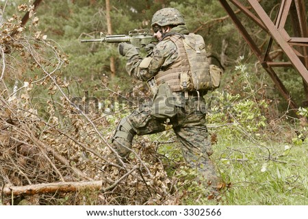 U.S. Marine corps Soldier is ready to fight