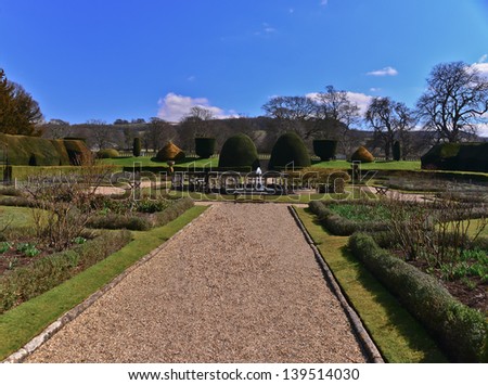 WINCHOMBE, ENGLAND-APRIL 2: A view of the gardens of Sudley Castle on April 2, 2013. Sudley is one of the few castles in England that is still a residence