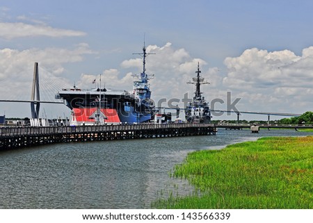 A view of the retired USS Yorktown in Mount Pleasant, South Carolina.