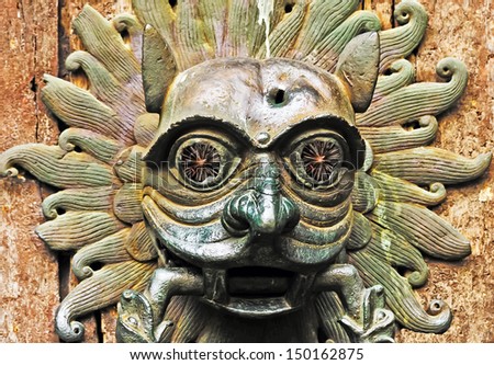 A hagoday or door knocker is also supposedly in medieval folklore a replica of the beast.  Here the beast begins to see after someone knocks on the door.  The question:  \