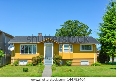 Average North American family house on a sunny day