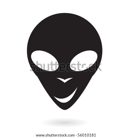 Black Alien Isolated On White Stock Vector Illustration 56010181