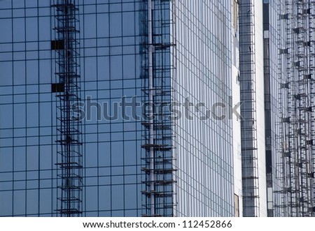 Mid-section of an office building, Gurgaon, Haryana, India