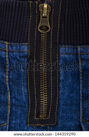 Close-up of a zipper of mini skirt