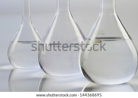 Close-up of laboratory flasks