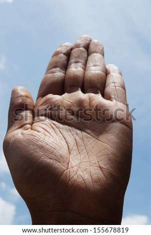 Close-up of human palm