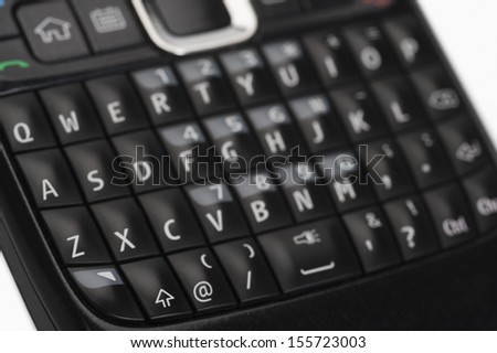 Close-up of the keypad of a mobile phone