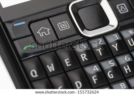 Close-up of the keypad of a mobile phone