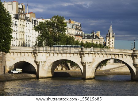Arch bridge across the river, Pont Neuf, Seine River, Paris, France