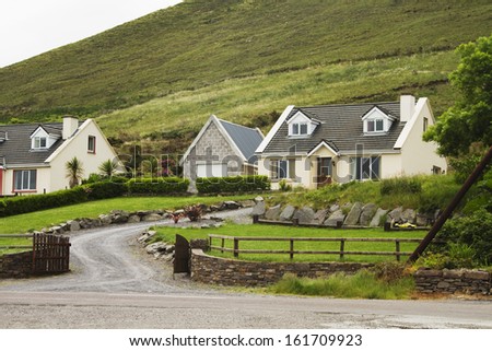 Houses in a village, Ring Of Kerry, County Kerry, Republic of Ireland