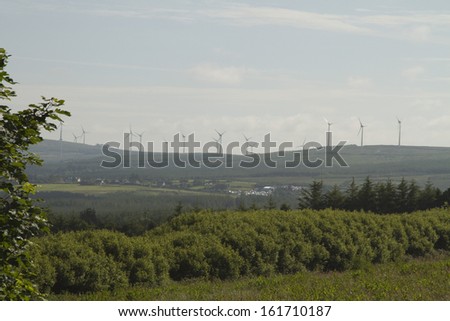 Wind turbines on a hill, Tralee, County Kerry, Republic of Ireland