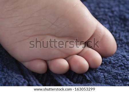 Close-up of baby sole