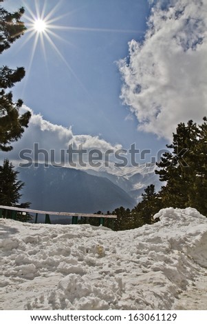 Snow covered landscape, Kashmir, Jammu And Kashmir, India