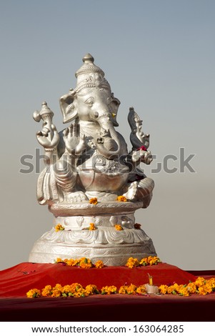 Statue of Lord Ganesha a Hindu God, Pushkar, Ajmer, Rajasthan, India