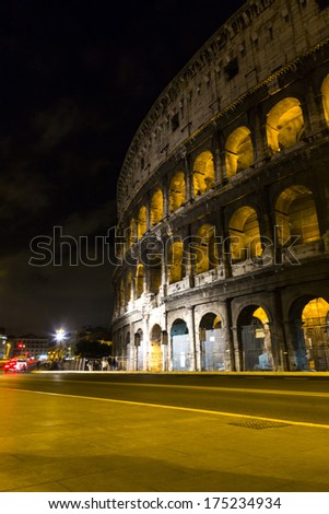 Amphitheater at night, Colosseum, Rome, Rome Province, Lazio, Italy