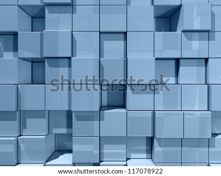 abstract wall made of cubes - abstract background