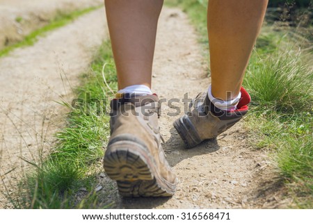 Missteps of amateurs hikers, main causes for ankle injury (focus on injured foot). An ankle sprain occurs when an bad twisting of the joint results in a ligament injury.
