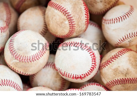 old practice baseballs