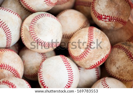 old practice baseballs