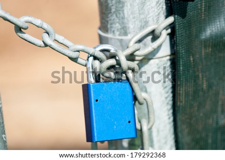 Padlock on a chain  safety and security
