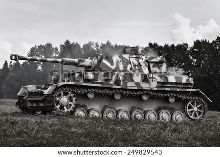 Military equipment since World War II. German tank.